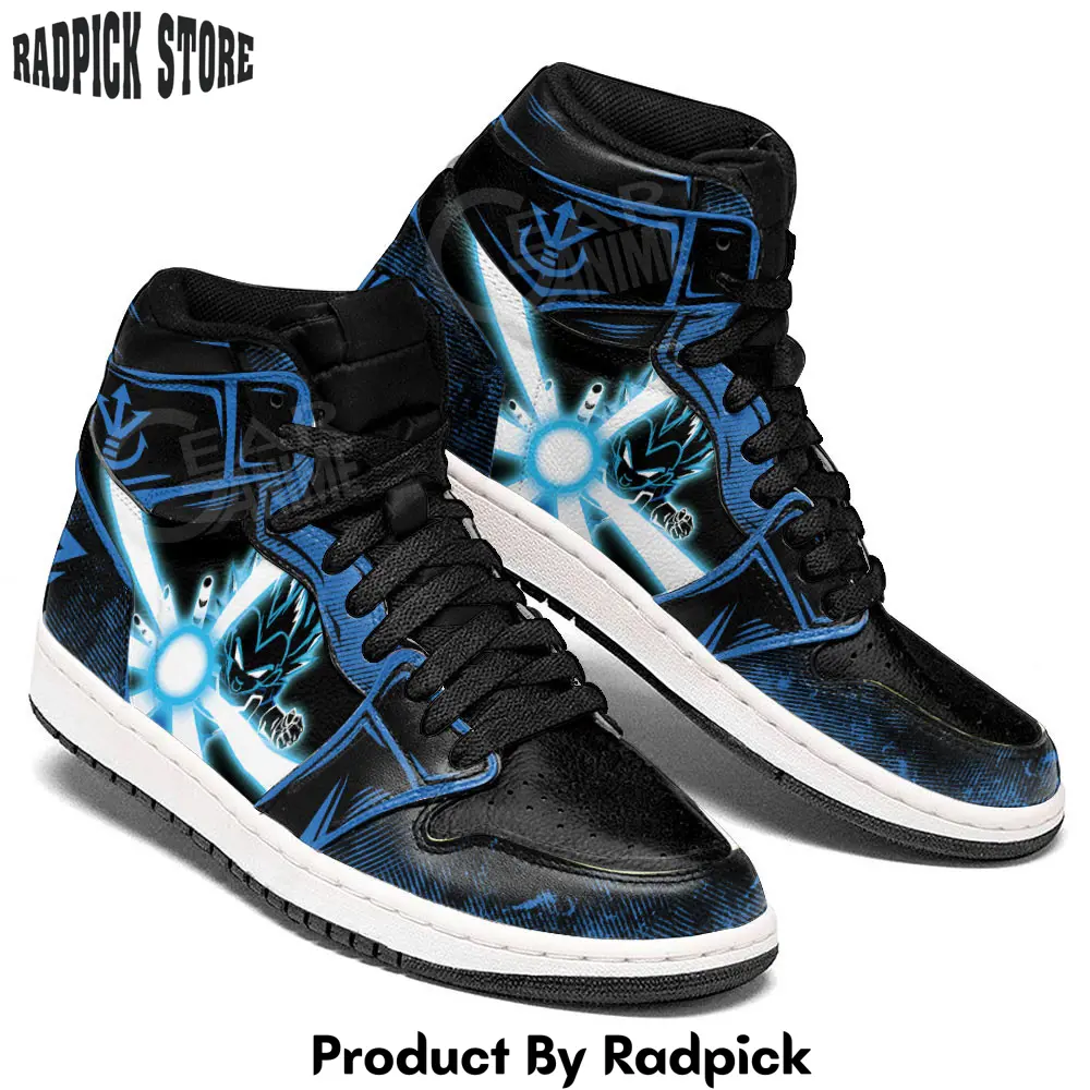 Vegeta blue air jordan high top sneakers anime aura blast mn08  rp0355517